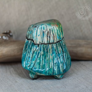 Ceramic box with lid, ceramic stash box, raku ceramic ring box, ceramic trinket box for jewelry, raku ceramic box with lid, 597