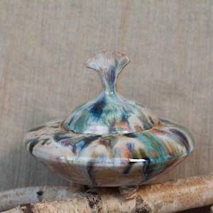 Ceramic box with lid, ceramic stash box, raku ceramic ring box, ceramic trinket box for jewelry, raku ceramic box with lid, 838