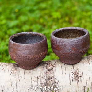 Ceramic mugs, tea cups for two, woodfired ceramic tea bowls, tea lovers gift, two ceramic bowls, Japanese tea ceremony, matcha chawan, 19