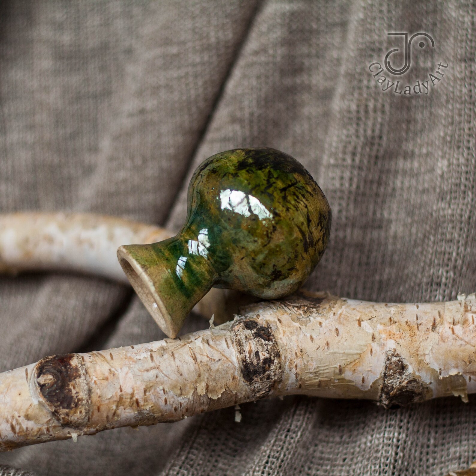 2 Ceramic Small Bottles, Raku Ceramic Vases, Tiny Bottles, Table Decor ...