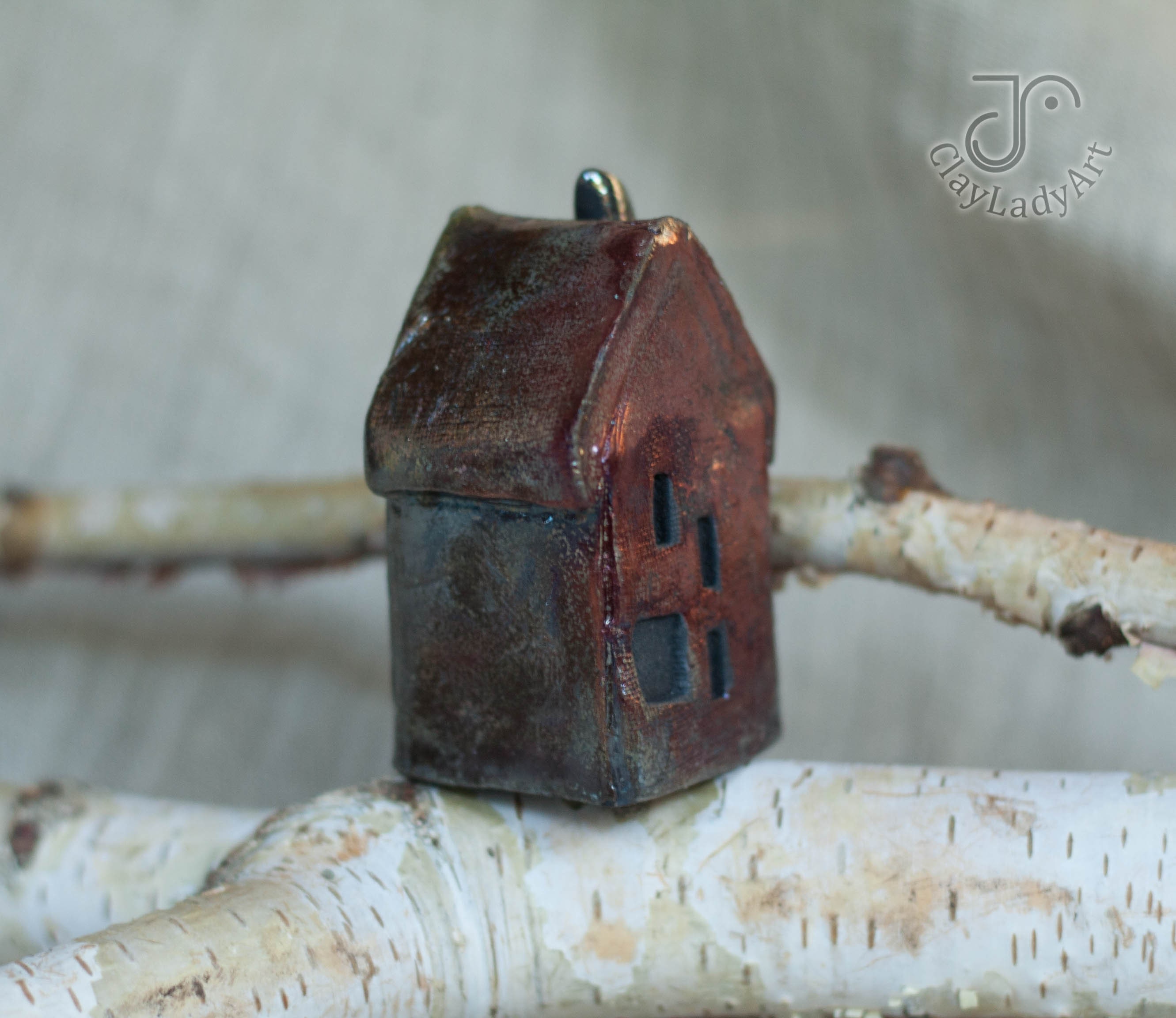 Ceramic Tiny House With Bird Miniature House Little Cottage - Etsy