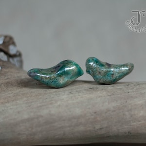 Raku ceramic beads, bird beads, jewelry supplies, earrings component, earrings accessories, jewelry findings, craft accessories, 592