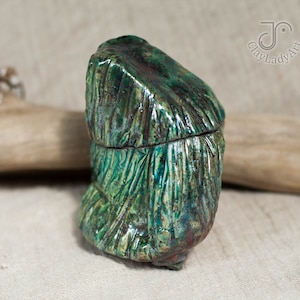 Ceramic box with lid, ceramic stash box, raku ceramic ring box, ceramic trinket box for jewelry, raku ceramic box with lid, 596