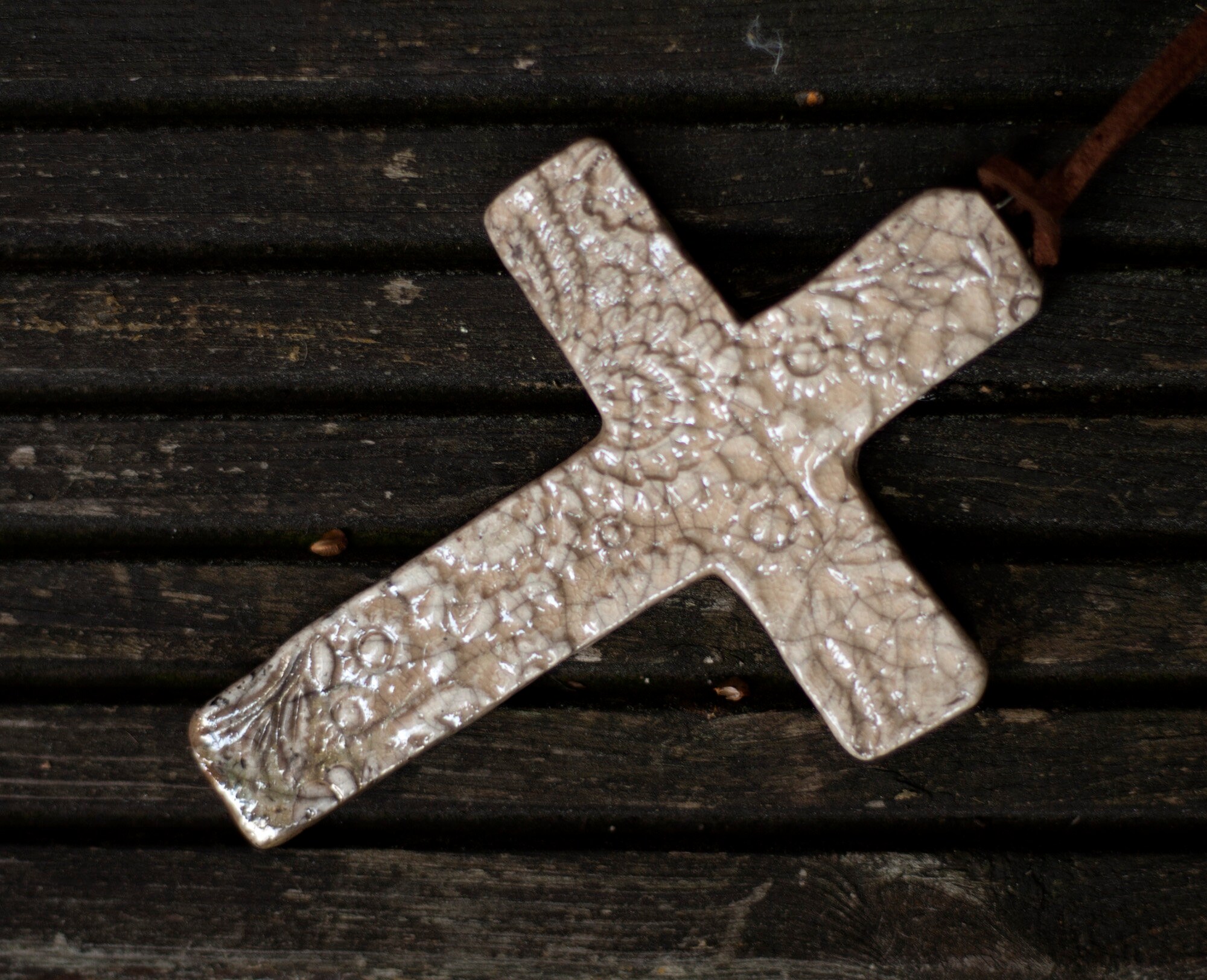Cross Necklace Ceramic Cross Mens Necklace Cross Necklase Etsy UK