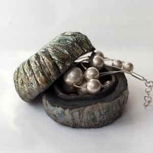 Raku ceramic box, ring box, stash box, storage box, kurinuki container, ceramic lidded box for jewelry, ceramic casket with lid, OOAK