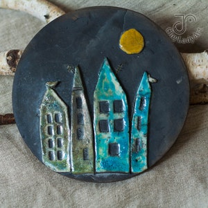 Raku ceramic art tile, wall decoration, room decoration, home decor, raku ceramic picture, round ceramic tile, handmade ceramic tile, 440