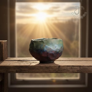 Keramiktasse, Keramiktasse, Raku-Keramik-Teetasse, Raku-Keramik-Teeschale, Japanische Teezeremonie, Japanische Teetasse, Matcha Chawan, Unikat, 314