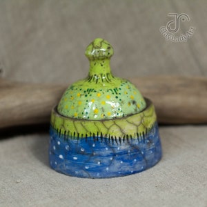 Ceramic box with lid, ceramic stash box, raku ceramic ring box, ceramic trinket box for jewelry, raku ceramic box with lid, 593