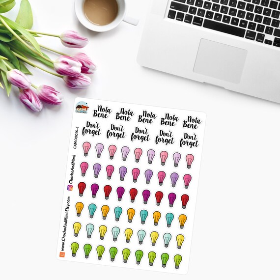 Download Don't Forget LiGHT BULB Planner Stickers CAM00016-1 | Etsy