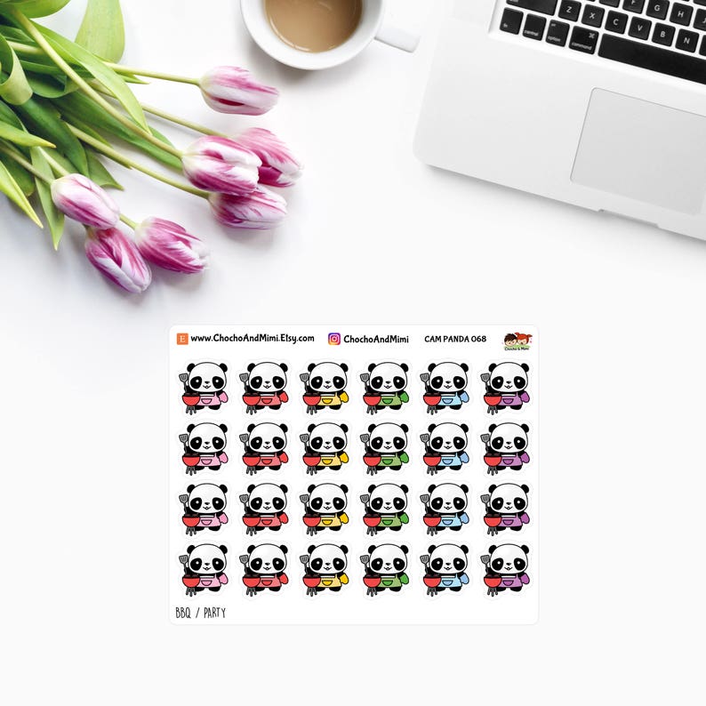 Amanda The Panda  BBQ / PARTY  Time Planner Stickers CAM image 0