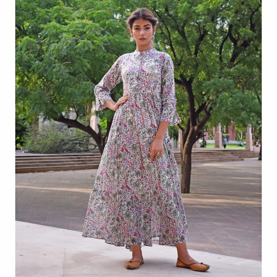 jungle print maxi dress
