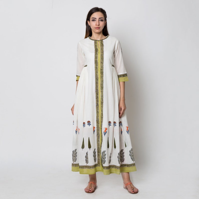 printed cotton gown