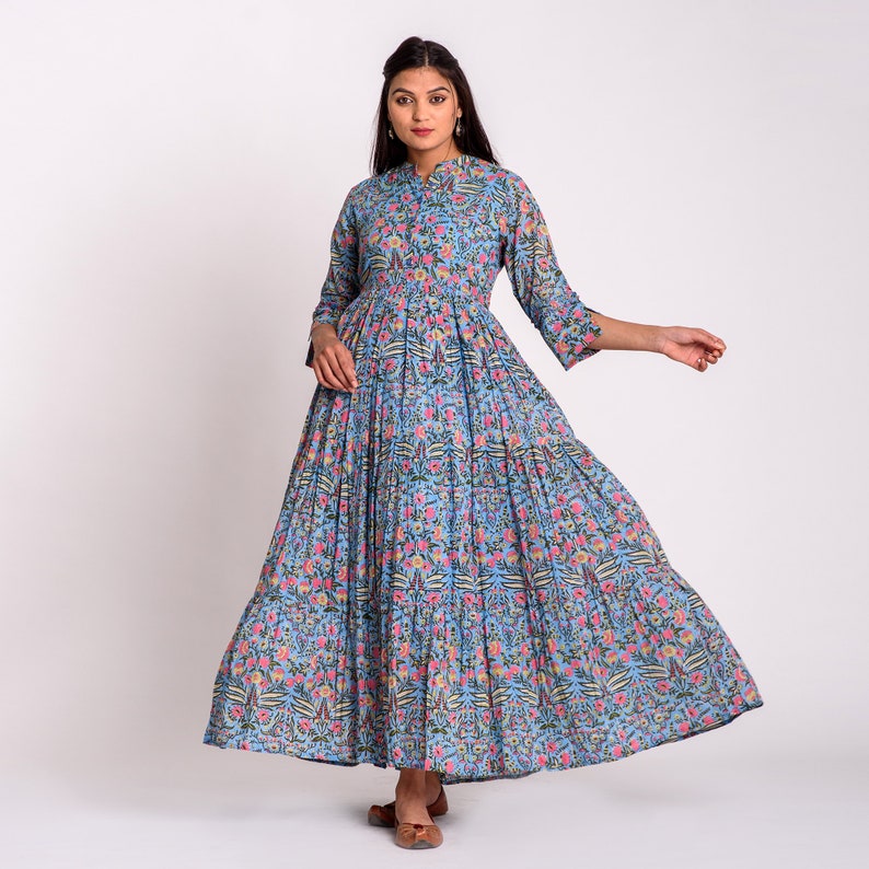 Blue Three Tier Dress | Etsy