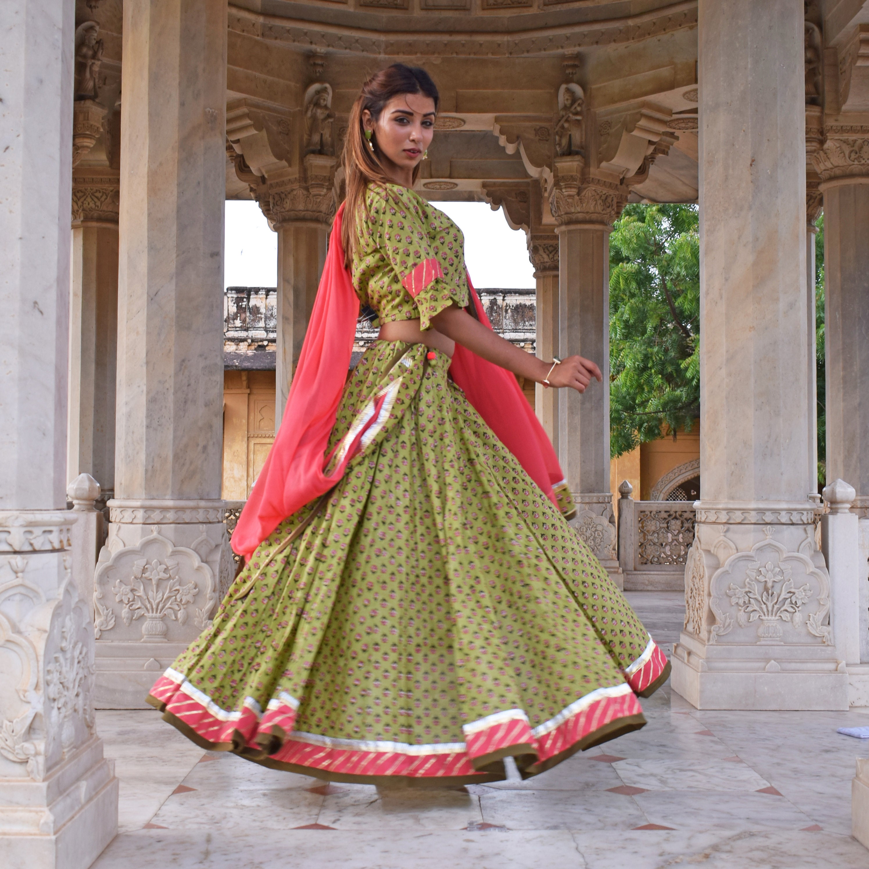 Long Skirt And Crop Top For Indian Wedding