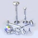 16g TITANIUM Threadless Push Pin Stud~ Clear Gem~ Prong Setting~ 5-11mm ...