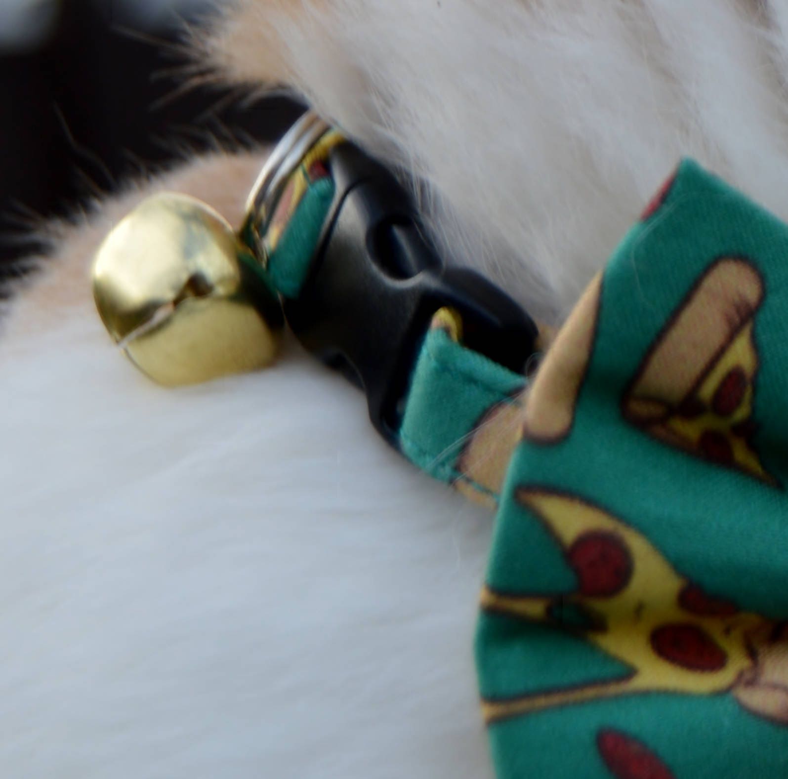 Pizza bow tie collar for cat pizza cat collar with bow tie Etsy