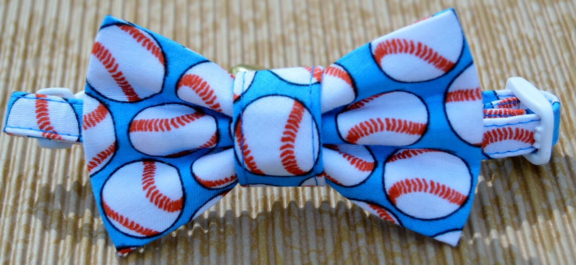 Baseball collar for cat baseball bow tie for cat cat bow tie Etsy
