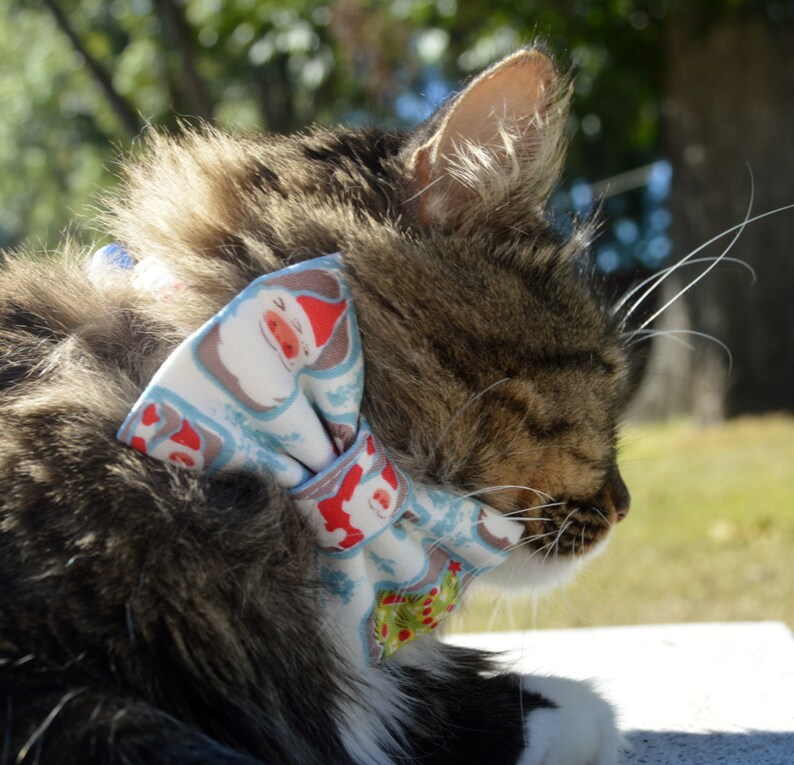 Scenes of Christmas Bow Tie Cat Collar Santa Cat Collar Etsy