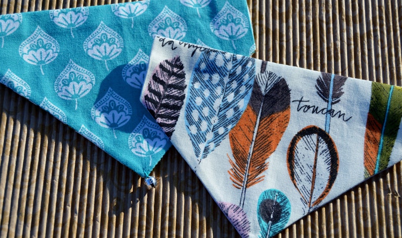 arrow cat bandanas 2 reversible slip over collar cat bandanas nature cat bandana bandana for cat 2 Birds of a feather cat bandanas