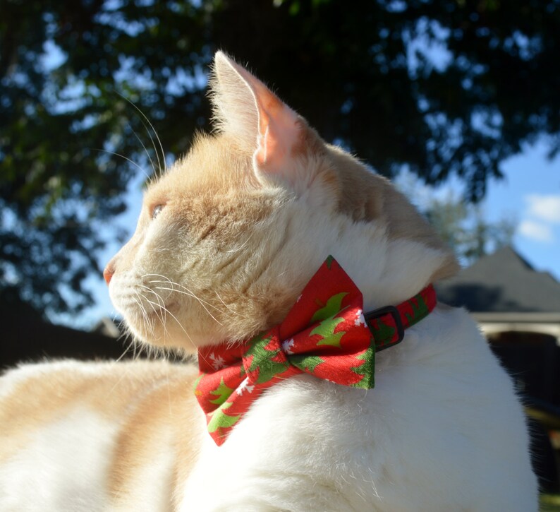 Christmas Tree Cat Collar Cat Bow Tie for Christmas Cat Bow Etsy