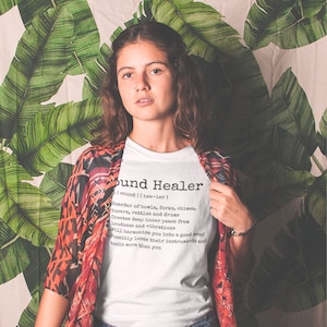 Sound Healer Definition Tee, Motivational Spiritual T-shirt, Women&#39;s Inspirational Top, Self Love T Shirt, Comfy Yoga Funny Saying Tshirt