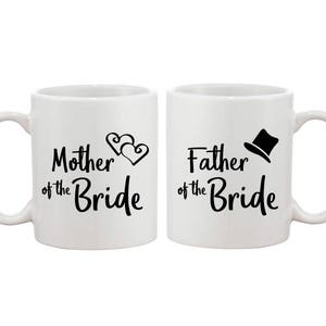 Mother and Father of the Bride - Personalised Mug Gift Set - Bridal Party Gifts -