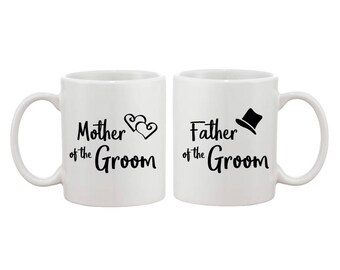 Moeder en Vader van de Bruidegom - Gepersonaliseerde Mug Gift Set - Bruidsfeest Geschenken -