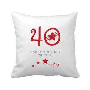 Personalised Birthday Cushion Cover - Year - Name - Birthday Gift