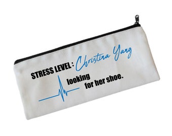 Stress Level : Christina Yang Looking For Her Shoe - Grey's Anatomy Inspired - Pencil Case