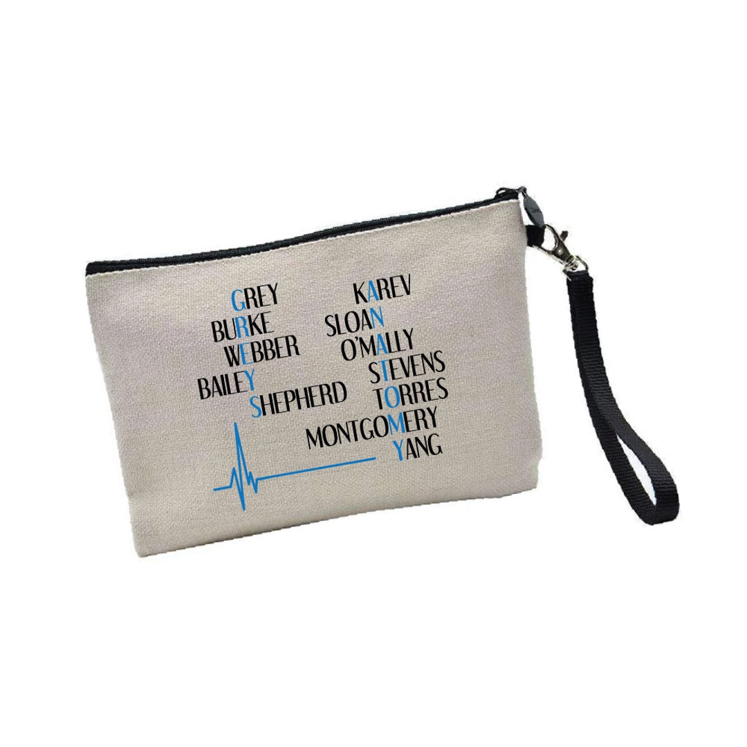 Character Names Grey's Anatomy Inspired Cosmetic Bag Etsy
