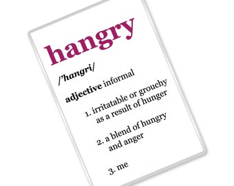 Hangry Definition - lustig - Geschenk - Magnet