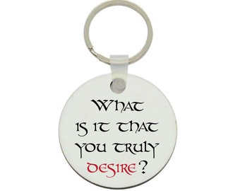 What Is It That You Truly Desire? - Lucifer Inspired - Round Keyring - Gift