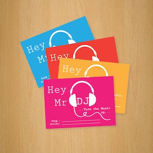 Mariage / Party Song Music Request Card - Casques - Télécharger Version imprimable
