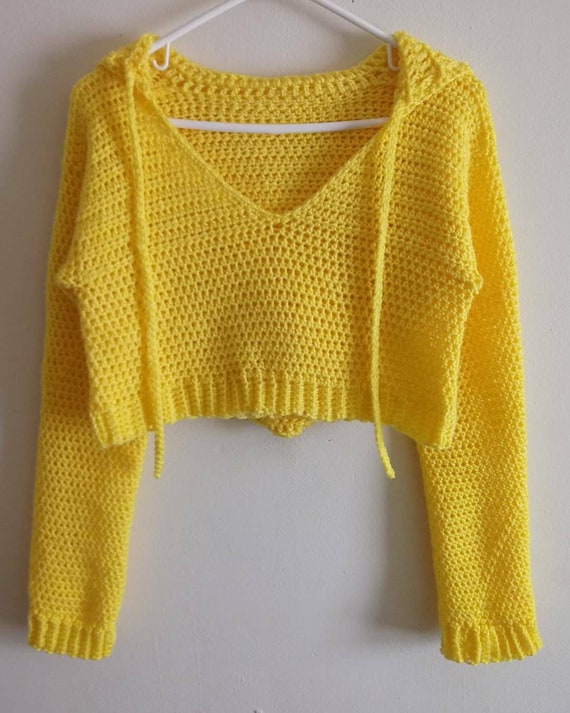 crochet crop top sweater