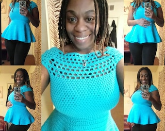 Crochet Maternity Peplum Top Pattern