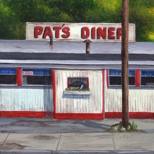 Pat&#39;s Diner Art Print from Diner Painting - Limited Edition Giclee Print by Debbie Shirley