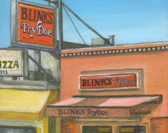 Blinks Fry Doe - Hampton Beach Favorite -  Limited Edition Print of a Painting of New England Icon by Debbie Shirley