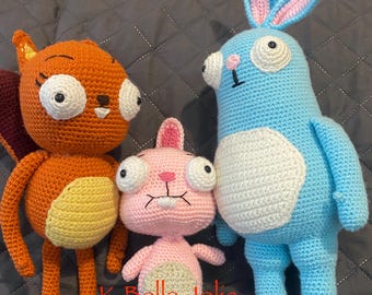 Crochet Squirrel & Bunny Doll Pattern: Kiff, Barry, Kristophe Fan Art (PDF Pattern) video