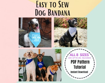 Reversible Dog Bandana Sewing Pattern: Easy DIY Pet Scarf (PDF Download)