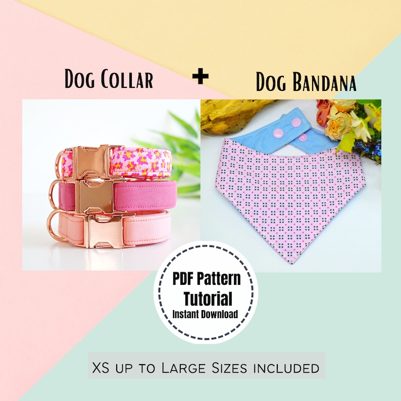 Dog Collar & Bandana Sewing Pattern All Sizes XSL (PDF Download) Etsy
