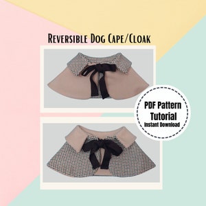DIY Dog Cape Reversible Cloak Pattern for Cat Bundle Pattern for Pet Costume Outfit  Sewing Pattern Dog Template Sewing PDF for Cat Dog DIY
