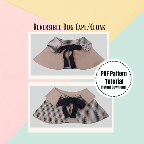 DIY Dog Cape Reversible Cloak Pattern for Cat Bundle Pattern for Pet Costume Outfit  Sewing Pattern Dog Template Sewing PDF for Cat Dog DIY