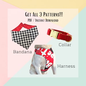 DIY Dog Bandana, Harness & Collar Sewing Patterns: Pet Accessories (PDF Pattern)