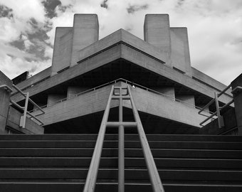 ナショナル シアター、サウスバンクの写真プリント、モダニスト、ブルータリスト ロンドン建築、コンクリート プリント、サウスバンク、ロンドン、イングランド
