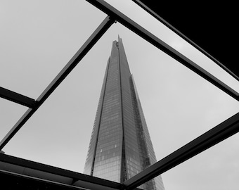 The Shard Print, The Shard Photography, London Photography, London Landmark, Minimal Architecture, Geometric, London Bridge, London, England