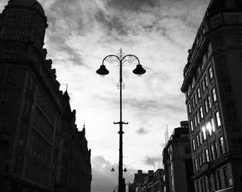 Black And White, London, Cityscape, Photography, Photography Print, London Skyline, London Wall Art, City Photography, Charing Cross