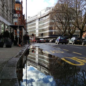 London Photography, Sloane Square, London Print, Reflection, Water Photography, London Art, City Print, Urban, Colour Photo Print, Unframed