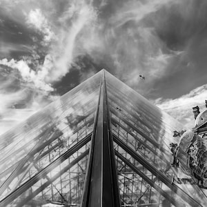Musee Du Louvre Print, The Louvre Print, Paris Photography, Geometric Print, Paris Wall Art, Travel Photography, Museum Print, Landmark Art