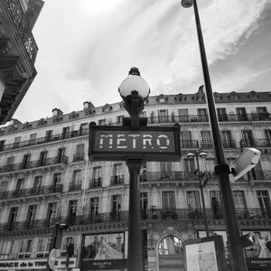 Paris Kunstdruck, Paris Fotografie, Paris Schwarz-Weiß Fotografie, Raum Dekor, Wandkunst, Metro Druck, Französisches Dekor, Reisedruck