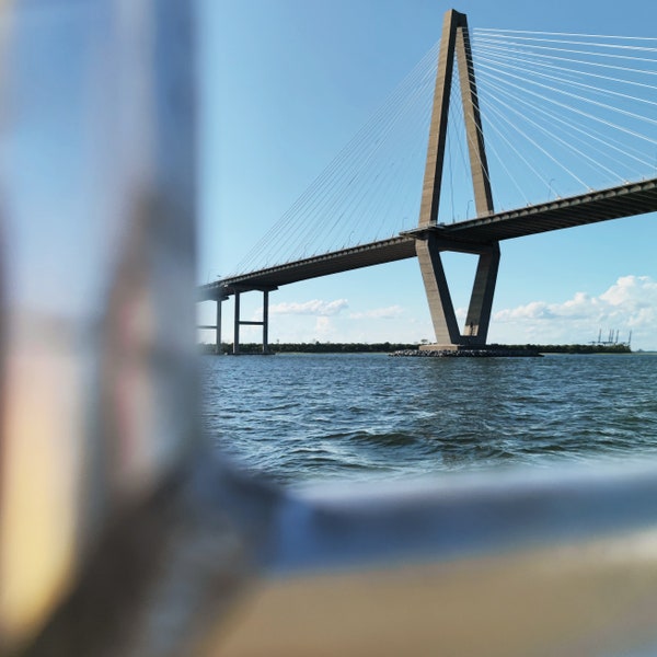 Charleston Print, Charleston SC, Charleston South Carolina, USA, Water Print, River, Bridge, Cooper River, Arthur Ravenel Jr. Bridge